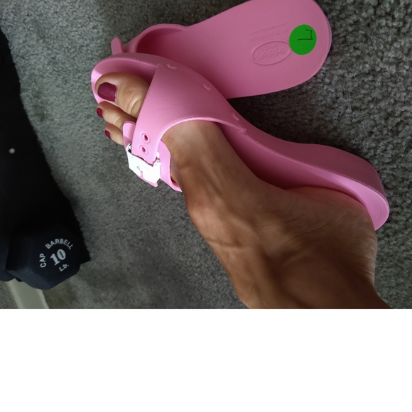 PINK DR SCHOLL'S SLIDES - VERY CUTE - SIZE 7 - Picture 3 of 4